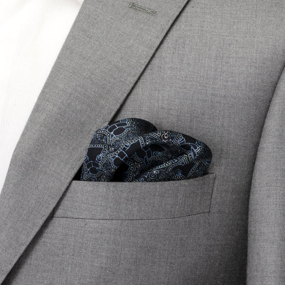 Star Wars Grogu Outline Navy Blue Pocket Square by Cufflinks.com