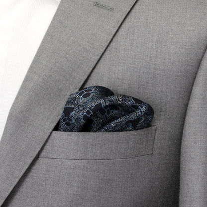 Star Wars Grogu Outline Navy Blue Pocket Square by Cufflinks.com