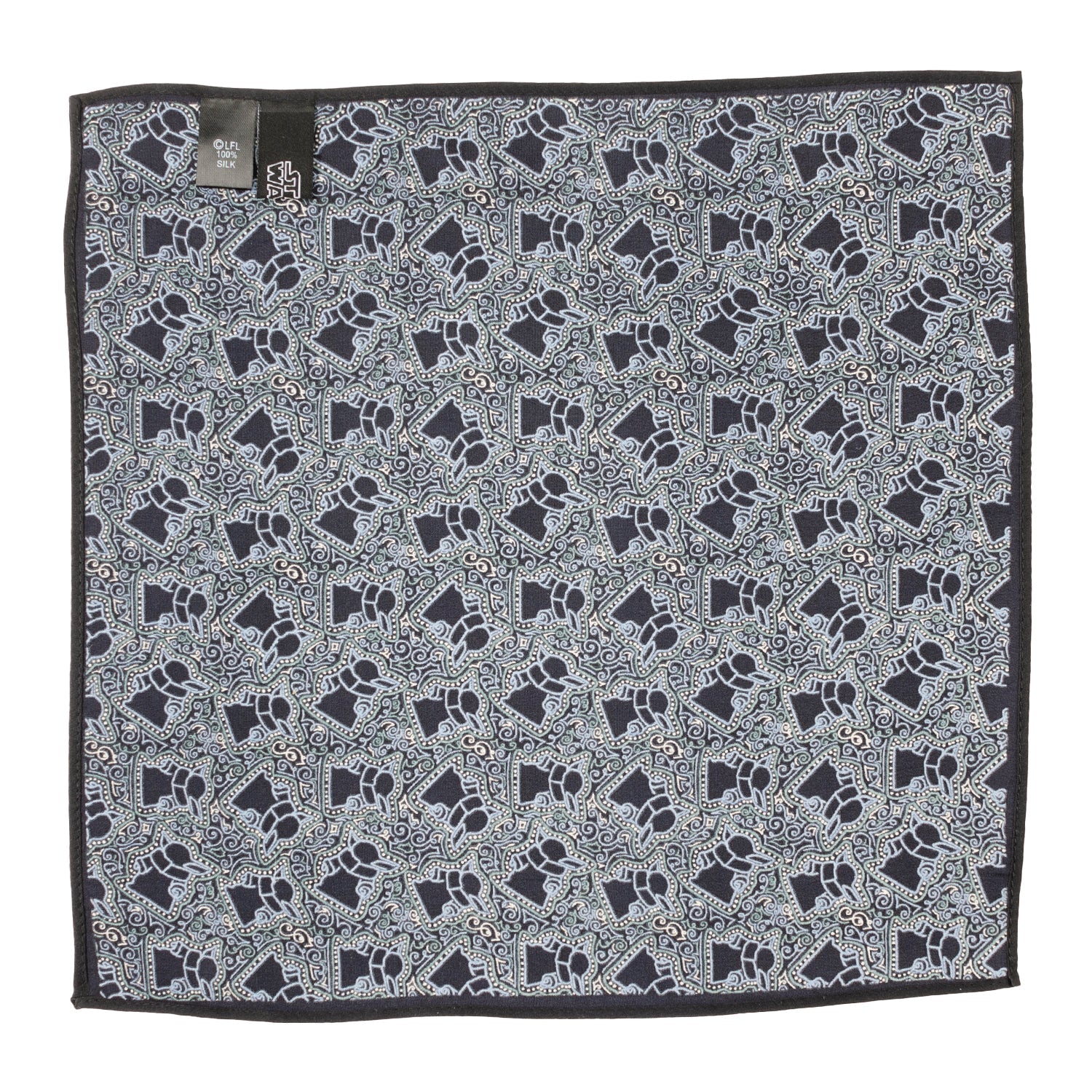 Star Wars Grogu Outline Navy Blue Pocket Square by Cufflinks.com