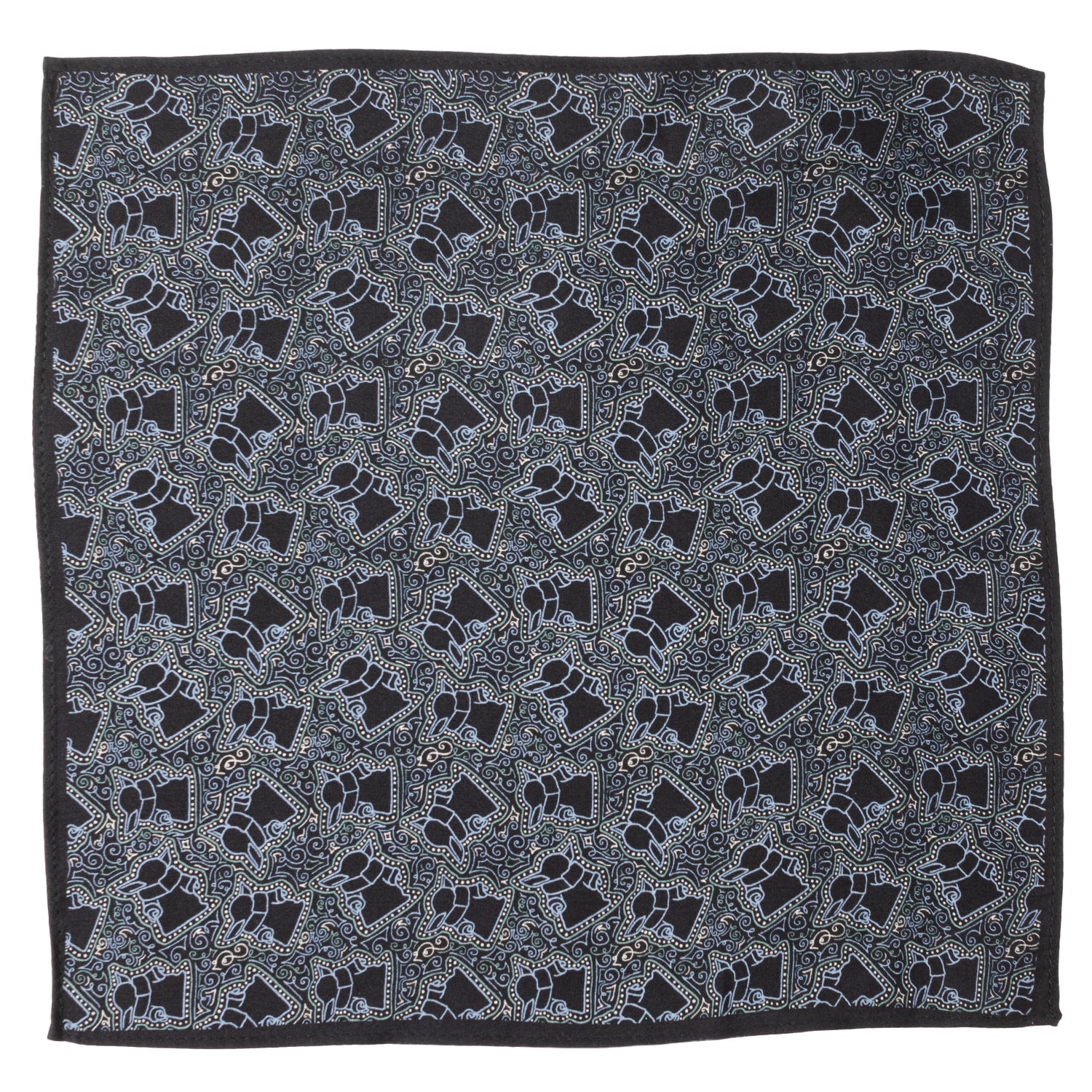 Star Wars Grogu Outline Navy Blue Pocket Square by Cufflinks.com