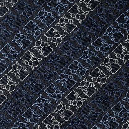 Star Wars Grogu Outline Striped Navy Tie by Cufflinks.com