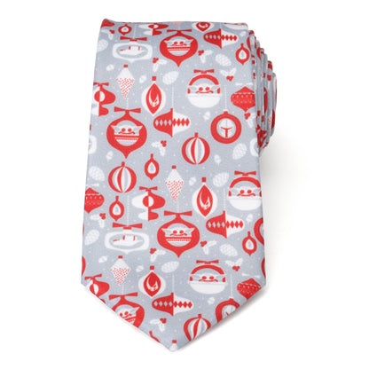 Star Wars Mandalorian and Grogu Gray and Red Holiday Tie by Cufflinks.com