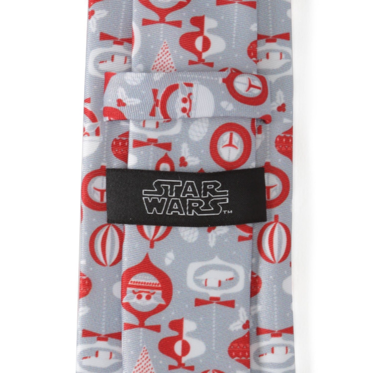 Star Wars Mandalorian and Grogu Gray and Red Holiday Tie by Cufflinks.com