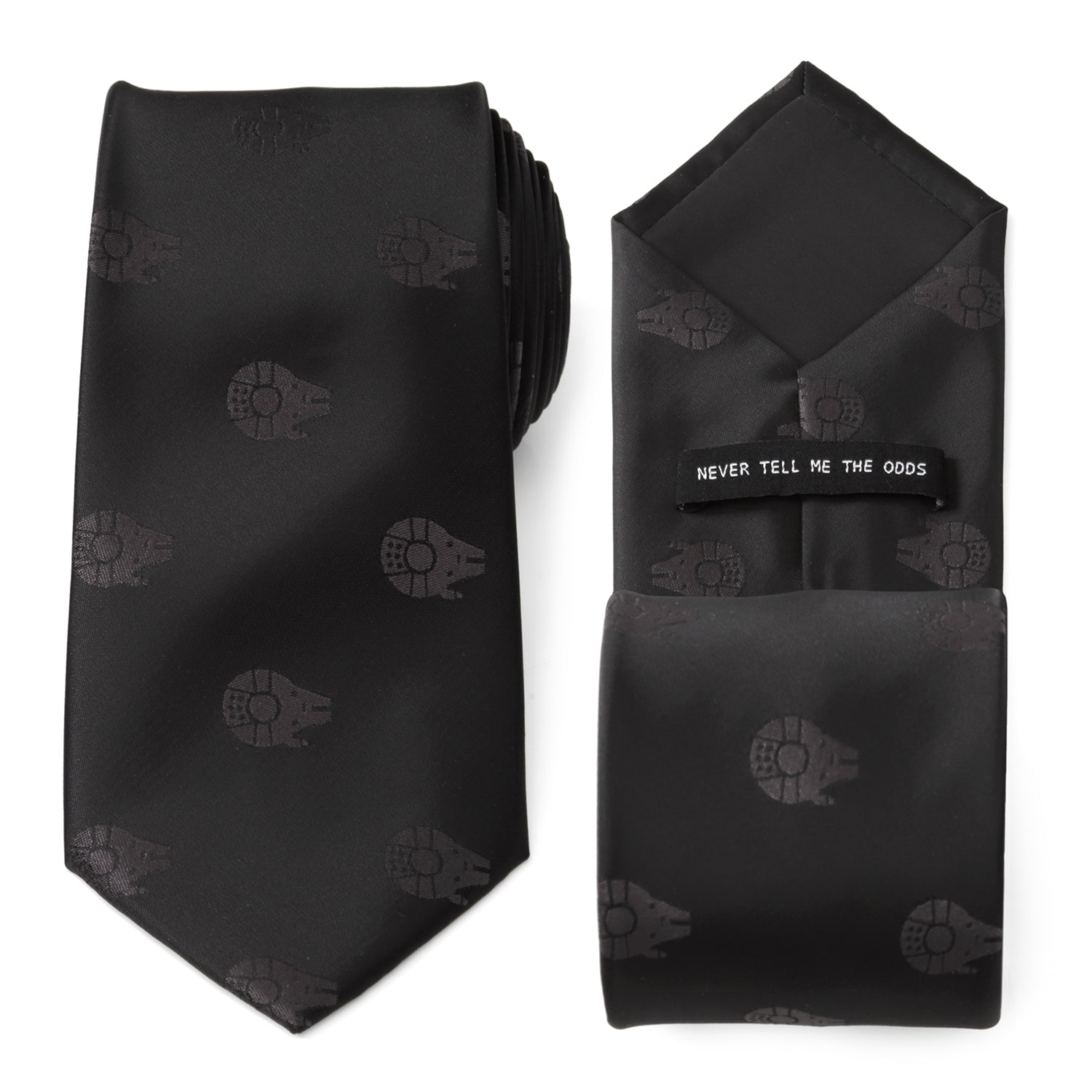 Star Wars Millennium Falcon Black Tie, X-Wing and Tie Fighter Battle Dress Socks, and Hyperspace Glow-in-the-Dark Tie Bar Gift Set