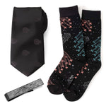 Star Wars Millennium Falcon Black Tie, X-Wing and Tie Fighter Battle Dress Socks, and Hyperspace Glow-in-the-Dark Tie Bar Gift Set 