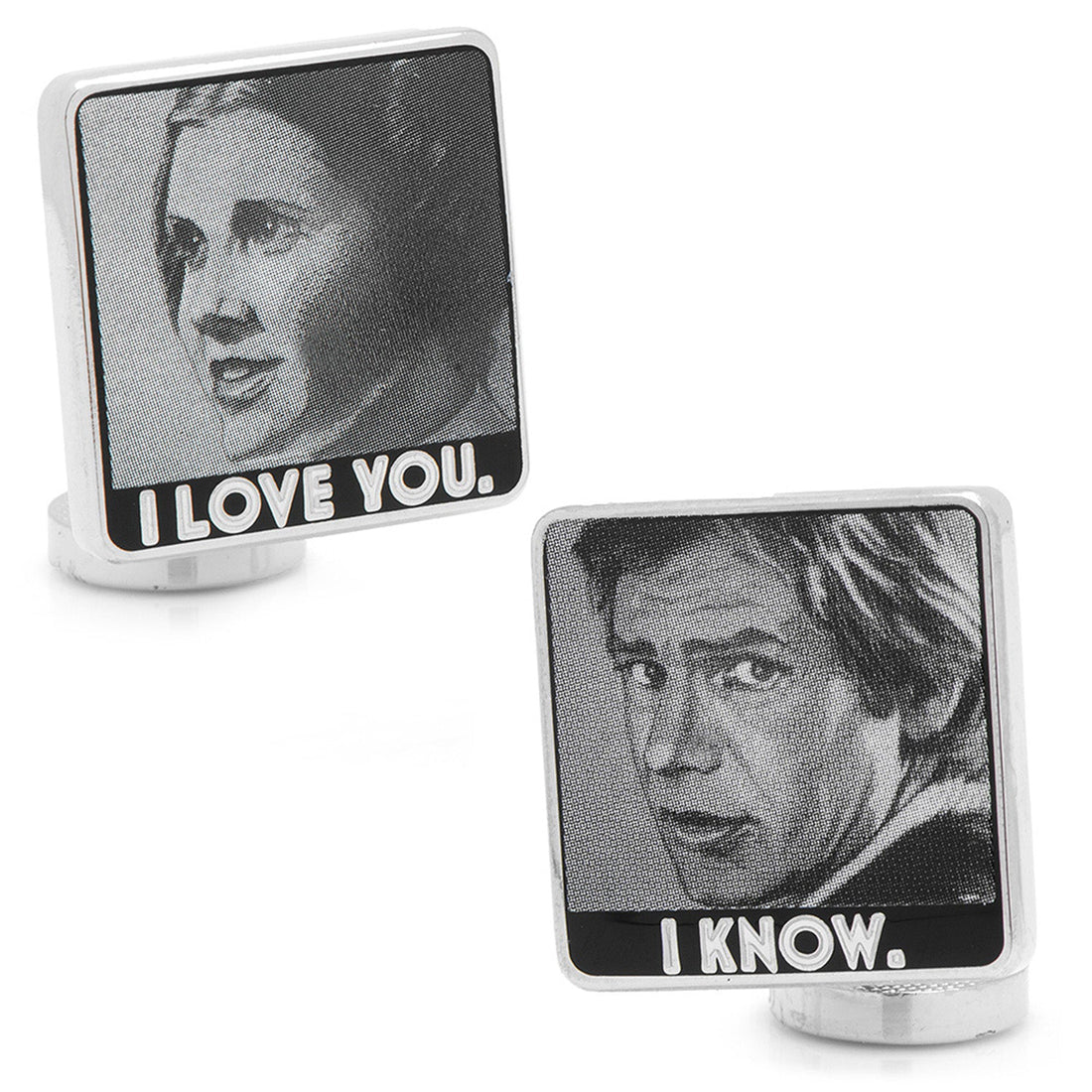 Star Wars Princess Leia and Han Solo "I Love You / I Know" Photo Cufflinks by Cufflinks.com