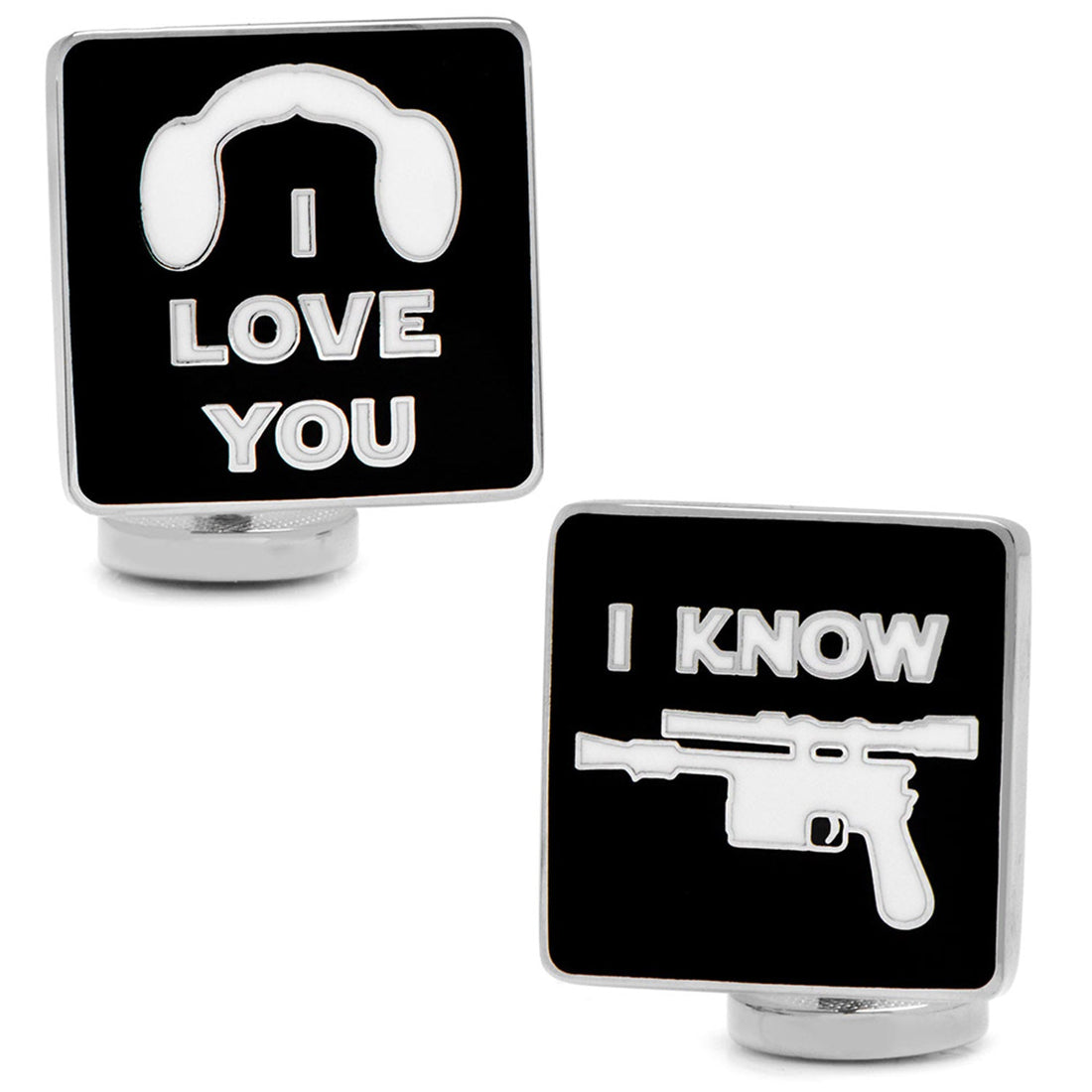 Star Wars Princess Leia and Han Solo "I Love You / I Know" Icon Cufflinks by Cufflinks.com
