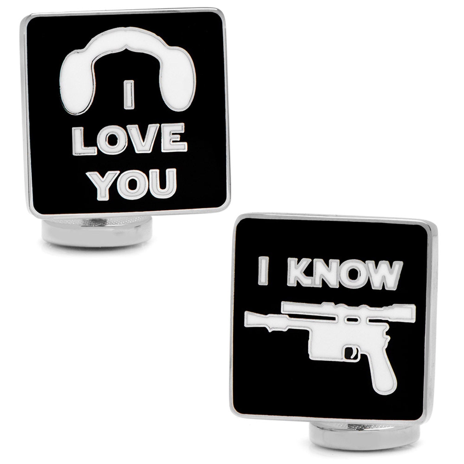 Star Wars Princess Leia and Han Solo "I Love You / I Know" Icon Cufflinks by Cufflinks.com