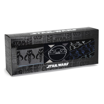 Star Wars Mandalorian 3-Pack Dress Sock and Mythosaur Lapel Pin Gift Set by Cufflinks.com