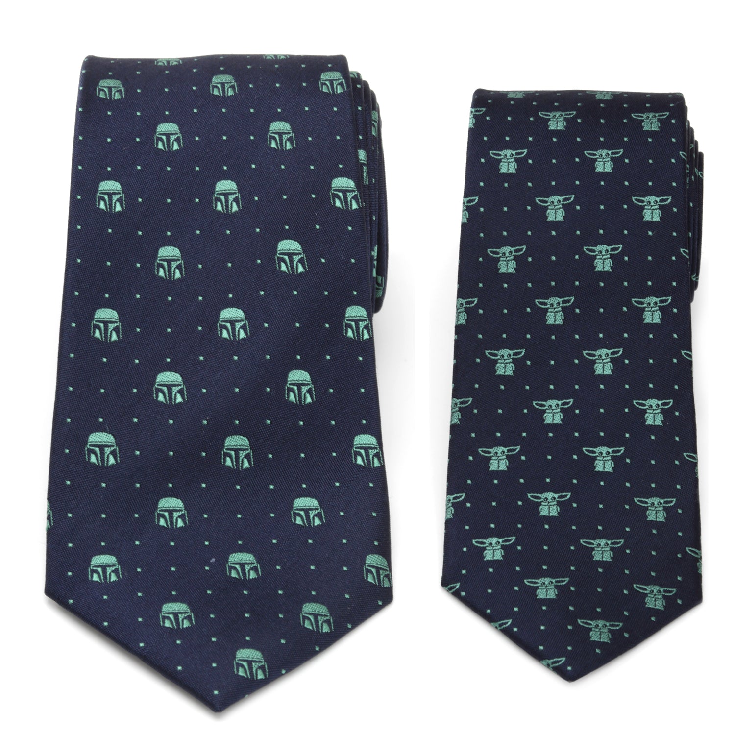Star Wars Mandalorian and Grogu Ties Father and Son Gift Set by Cufflinks.com
