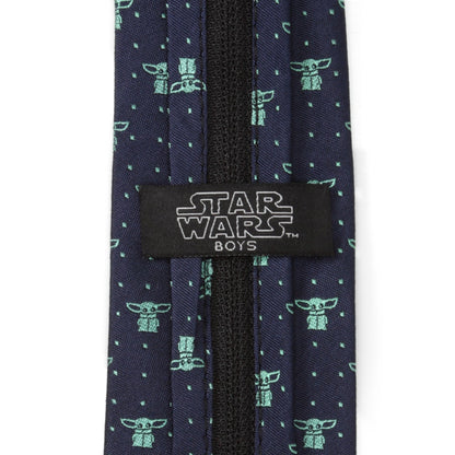 Star Wars Mandalorian and Grogu Zipper Tie Father and Son Gift Set by Cufflinks.com