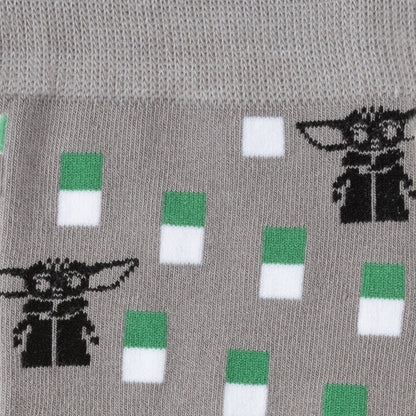 Star Wars Mandalorian and Grogu Gray Dress Socks and Lapel Pin Gift Set by Cufflinks.com