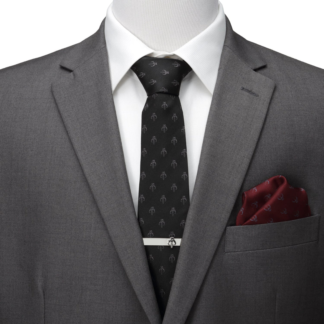 Star Wars Mandalorian Mythosaur Black Silk Tie  DestGlow