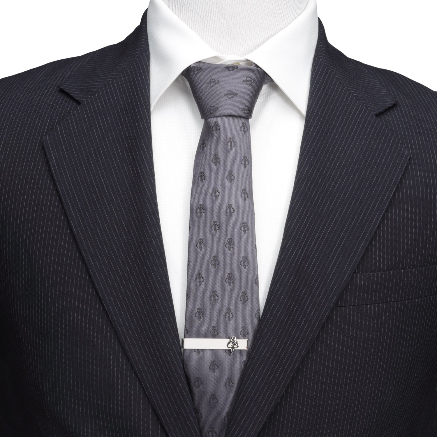 Star Wars Mandalorian Mythosaur Gray Silk Tie by Cufflinks.com