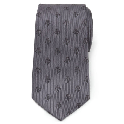 Star Wars Mandalorian Mythosaur Gray Silk Tie by Cufflinks.com