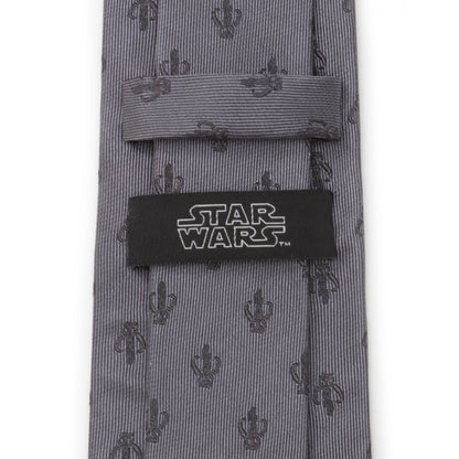 Star Wars Mandalorian Mythosaur Gray Silk Tie by Cufflinks.com