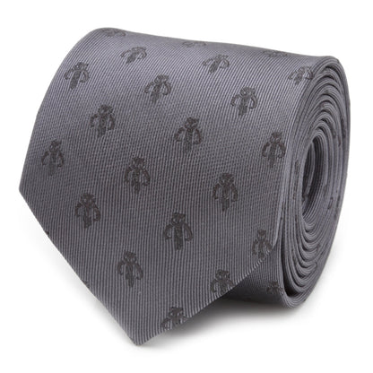 Star Wars Mandalorian Mythosaur Gray Silk Tie by Cufflinks.com