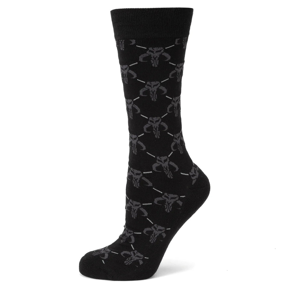 Star Wars Mandalorian Charcoal Gray Dress Socks and Mythosaur Lapel Pin Gift Set by Cufflinks.com