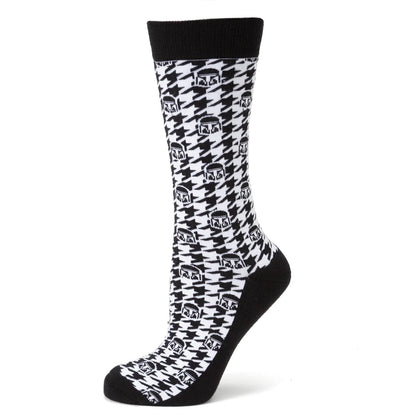 Star Wars Mandalorian Houndstooth Black and White Dress Socks and Lapel Pin Gift Set by Cufflinks.com
