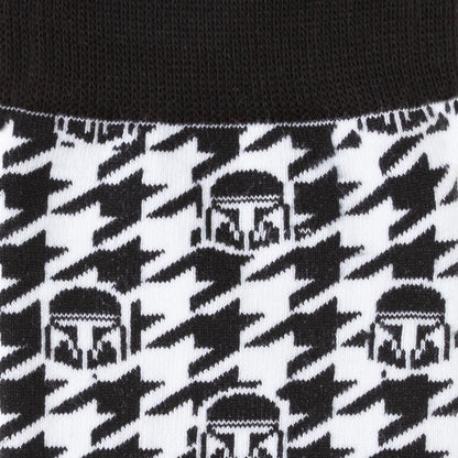 Star Wars Mandalorian Houndstooth Black and White Dress Socks and Lapel Pin Gift Set by Cufflinks.com