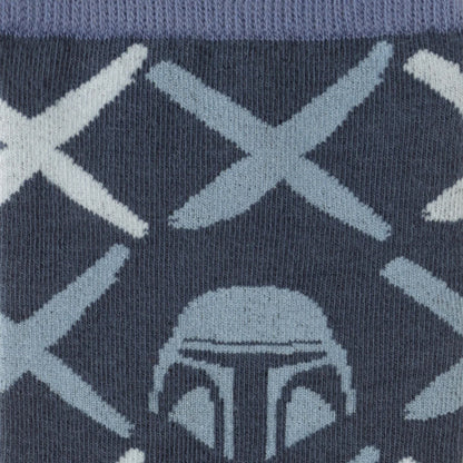 Star Wars Mandalorian Navy Checkered Dress Socks and Lapel Pin Gift Set by Cufflinks.com