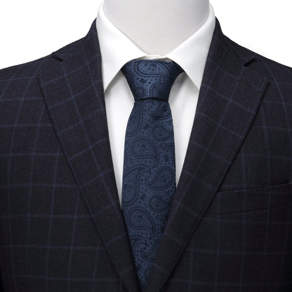 Star Wars Mandalorian and Grogu Navy Paisley Tie by Cufflinks.com
