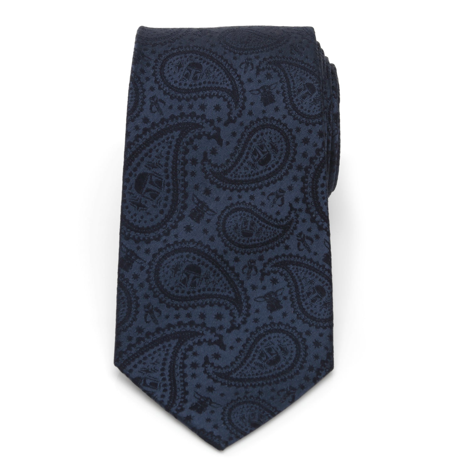 Star Wars Mandalorian and Grogu Navy Paisley Tie by Cufflinks.com