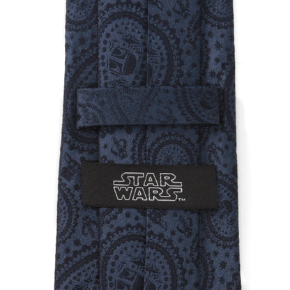 Star Wars Mandalorian and Grogu Navy Paisley Tie by Cufflinks.com