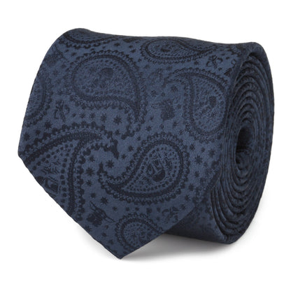 Star Wars Mandalorian and Grogu Navy Paisley Tie by Cufflinks.com