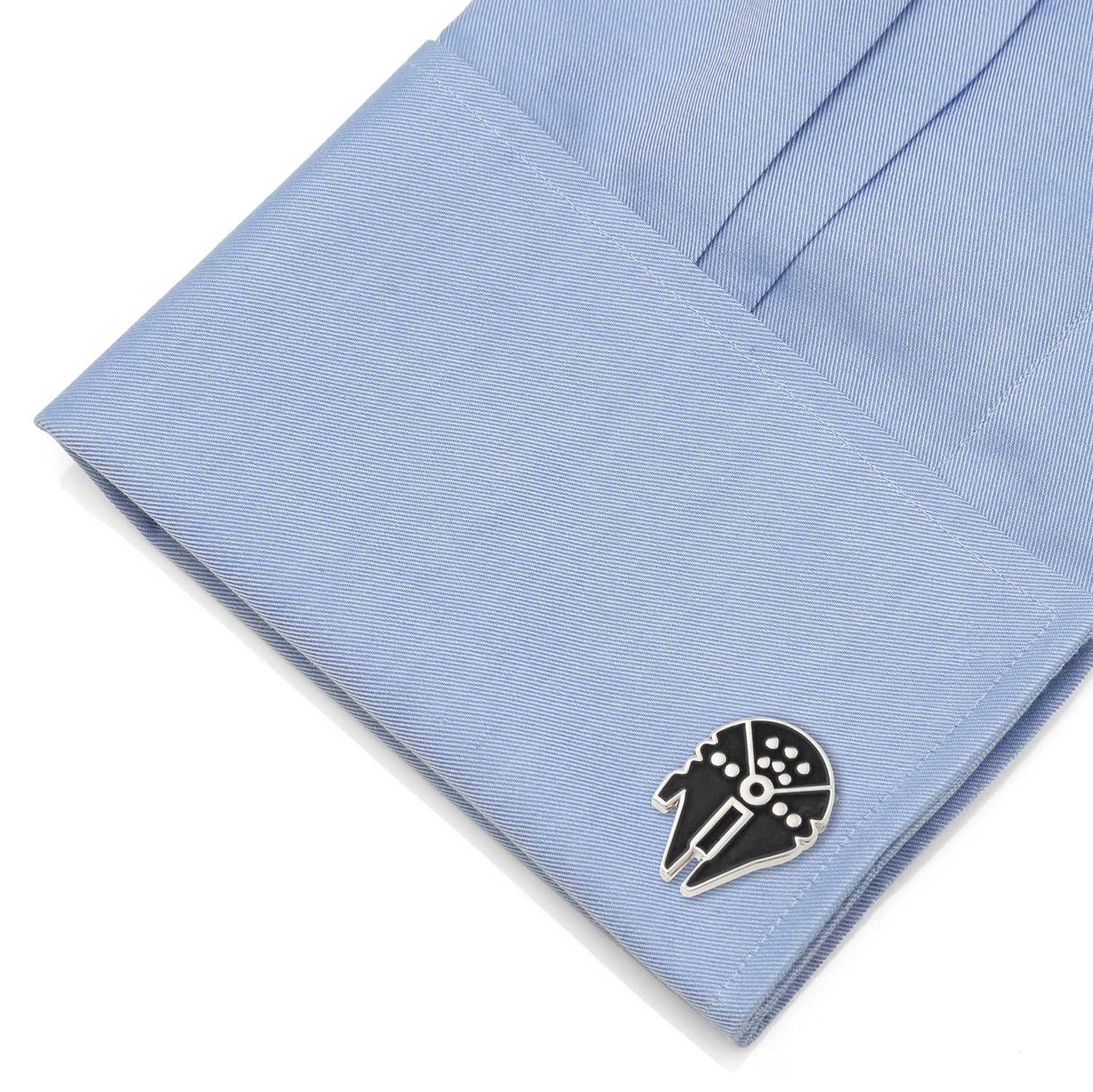 Star Wars Millennium Falcon Silver Inlaid Cufflinks by Cufflinks.com
