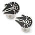 Star Wars Millennium Falcon Silver Inlaid Cufflinks by Cufflinks.com