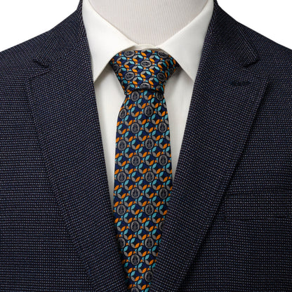 Star Wars Millennium Falcon Motif Navy Blue Tie by Cufflinks.com