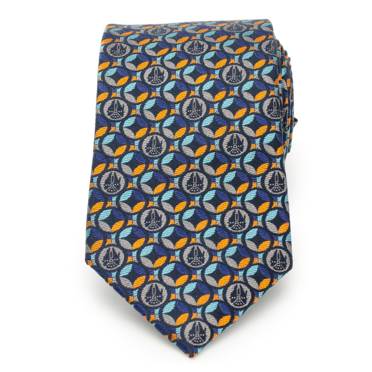 Star Wars Millennium Falcon Motif Navy Blue Tie by Cufflinks.com