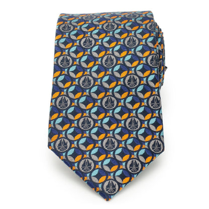 Star Wars Millennium Falcon Motif Navy Blue Tie by Cufflinks.com
