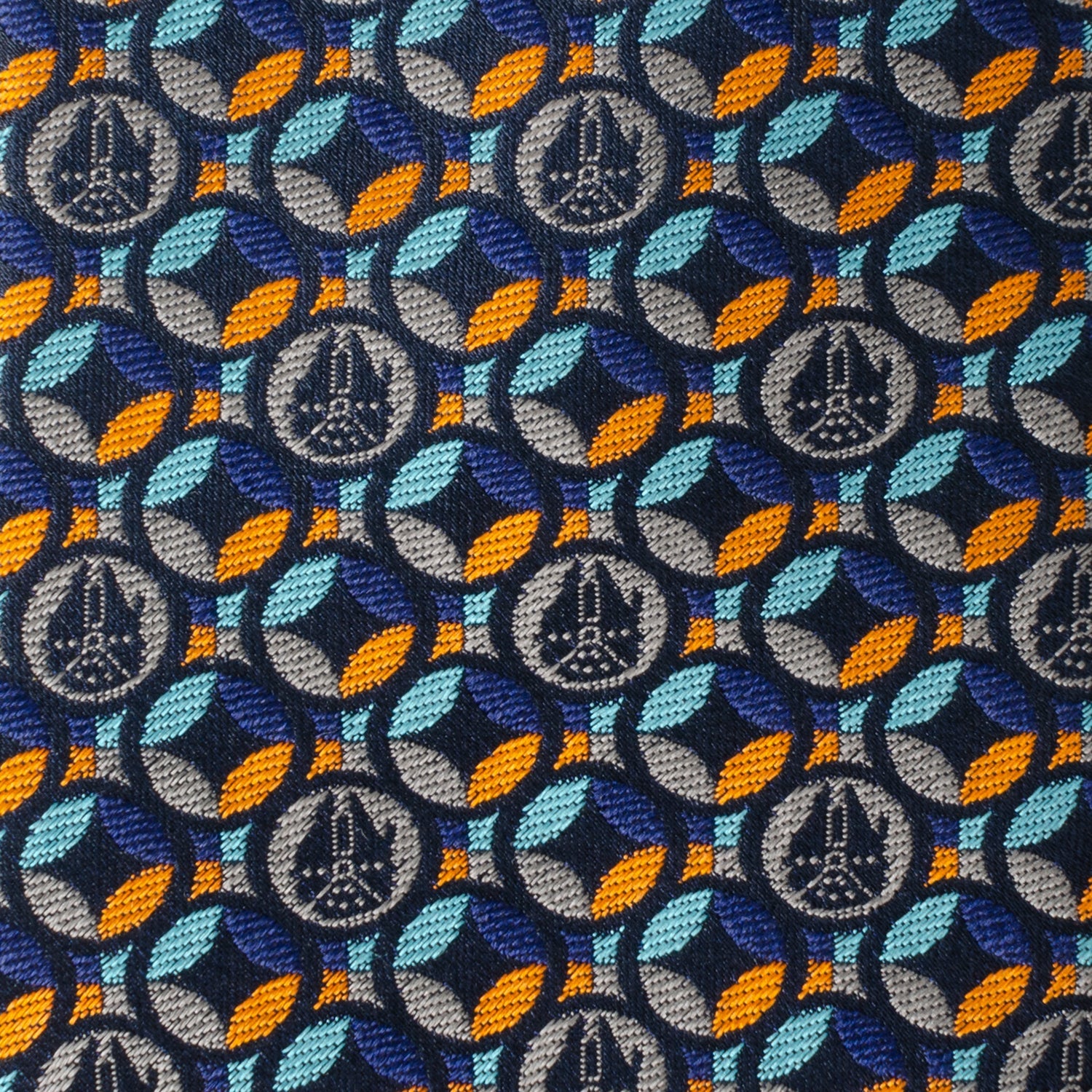 Star Wars Millennium Falcon Motif Navy Blue Tie by Cufflinks.com