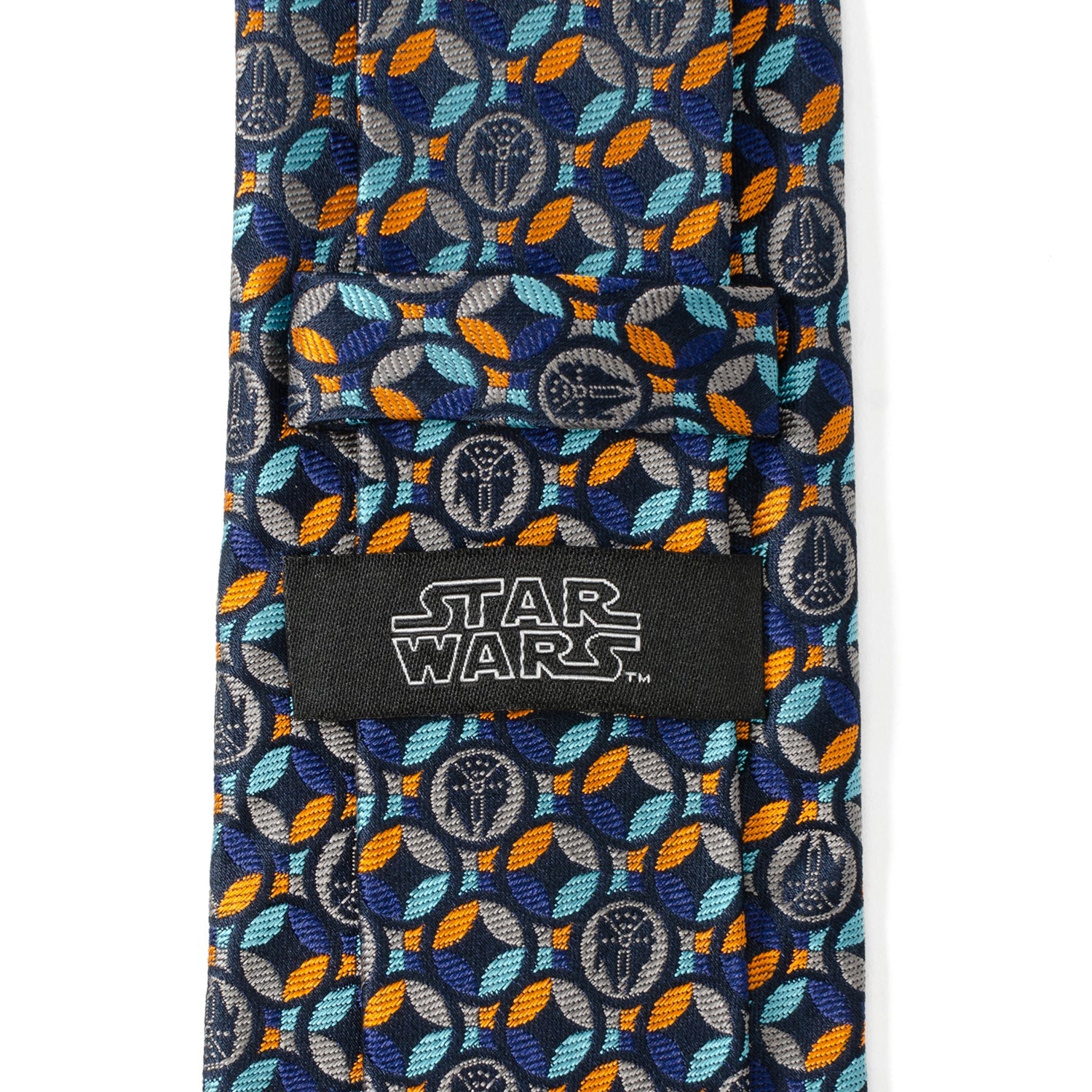 Star Wars Millennium Falcon Motif Navy Blue Tie by Cufflinks.com