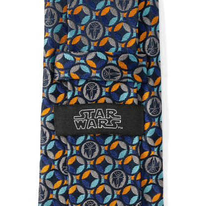 Star Wars Millennium Falcon Motif Navy Blue Tie by Cufflinks.com