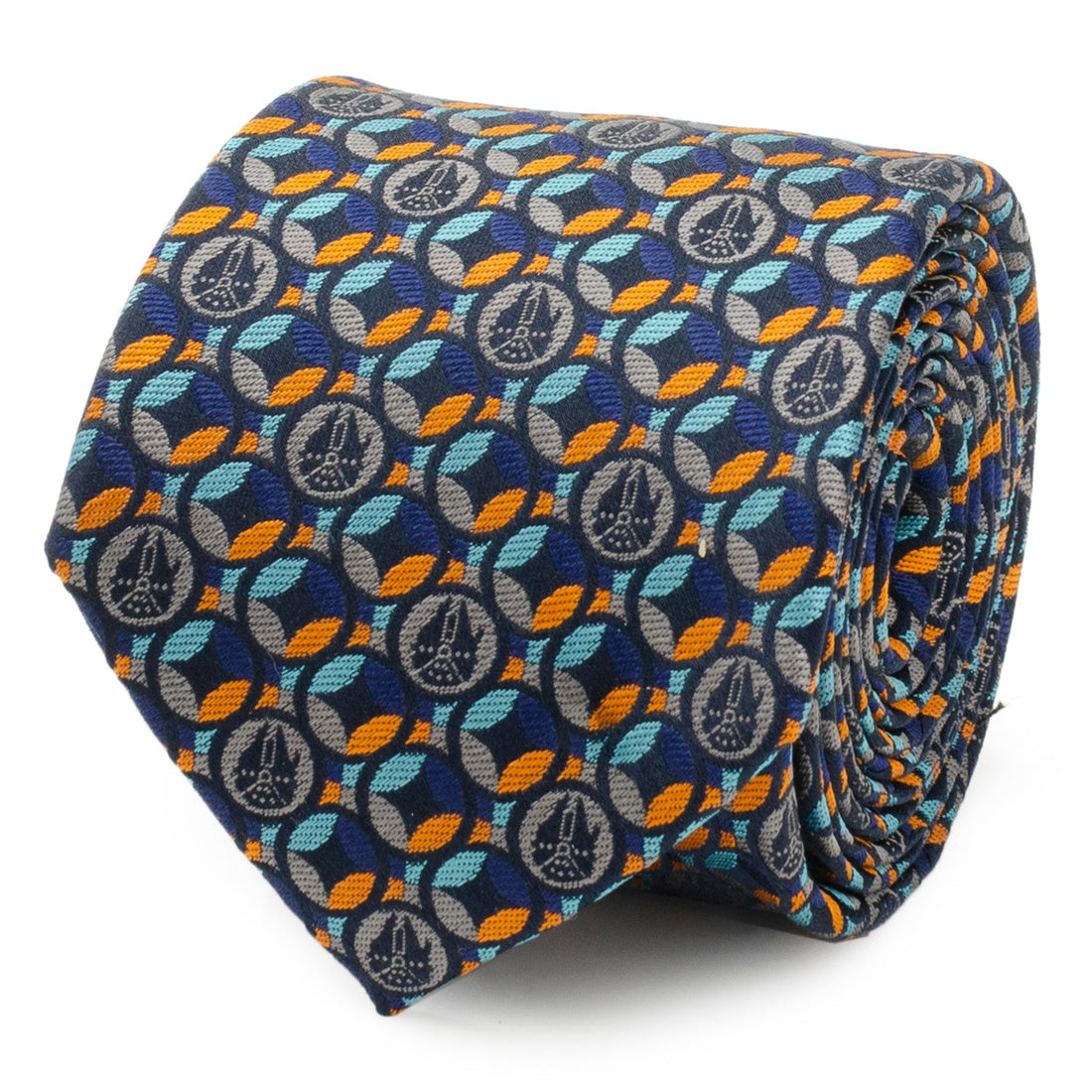 Star Wars Millennium Falcon Motif Navy Blue Tie by Cufflinks.com