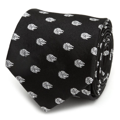 Star Wars Millennium Falcon Metallic Silver and Black Tie by Cufflinks.com