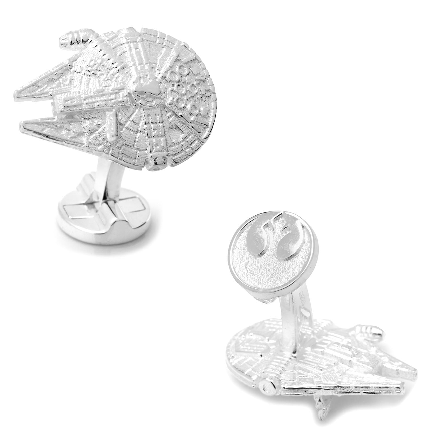 Star Wars Millennium Falcon Sterling Silver 3D Cufflinks by Cufflinks.com