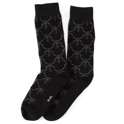 Star Wars Mandalorian Dress Socks 3-Pack and Mythosaur Lapel Pin Gift Set by Cufflinks.com