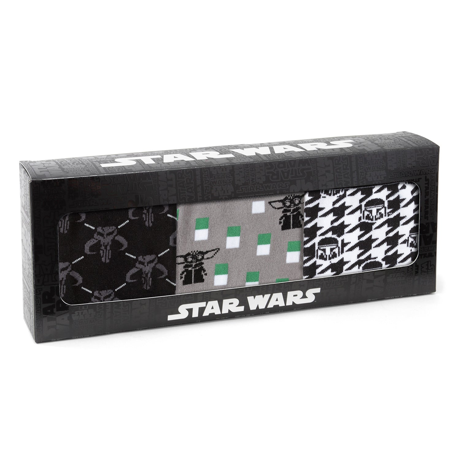 Star Wars Mandalorian Dress Socks 3-Pack and Mythosaur Lapel Pin Gift Set by Cufflinks.com