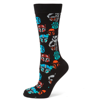 Star Wars Mandalorian and Mythosaur Multicolored Navy Dress Socks and Lapel Pin Gift Set by Cufflinks.com