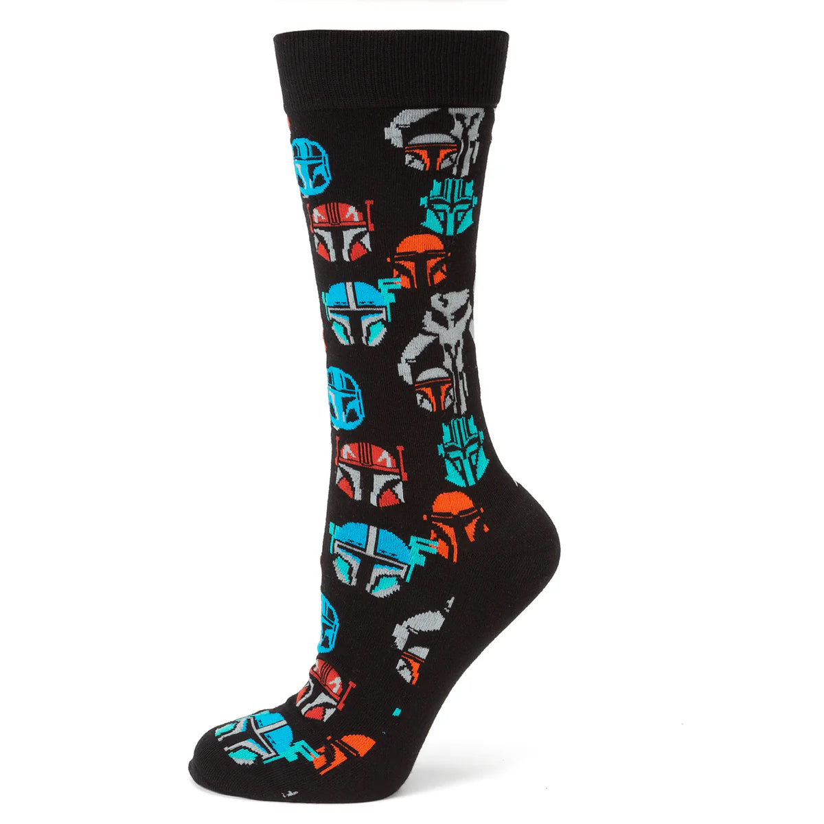 Star Wars Mandalorian and Mythosaur Multicolored Navy Dress Socks and Lapel Pin Gift Set 
