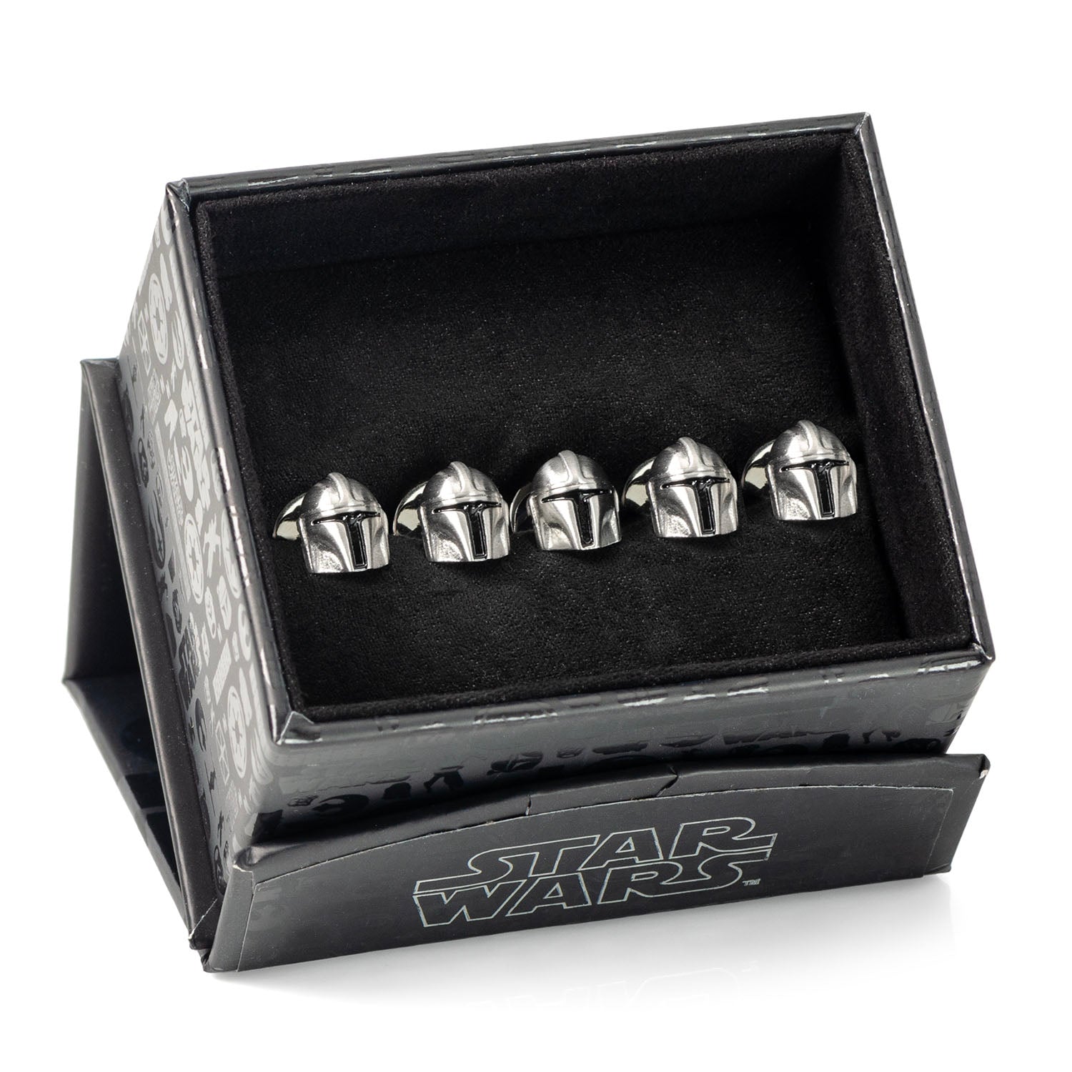 3D Mandalorian Helmet Studs by Cufflinks.com