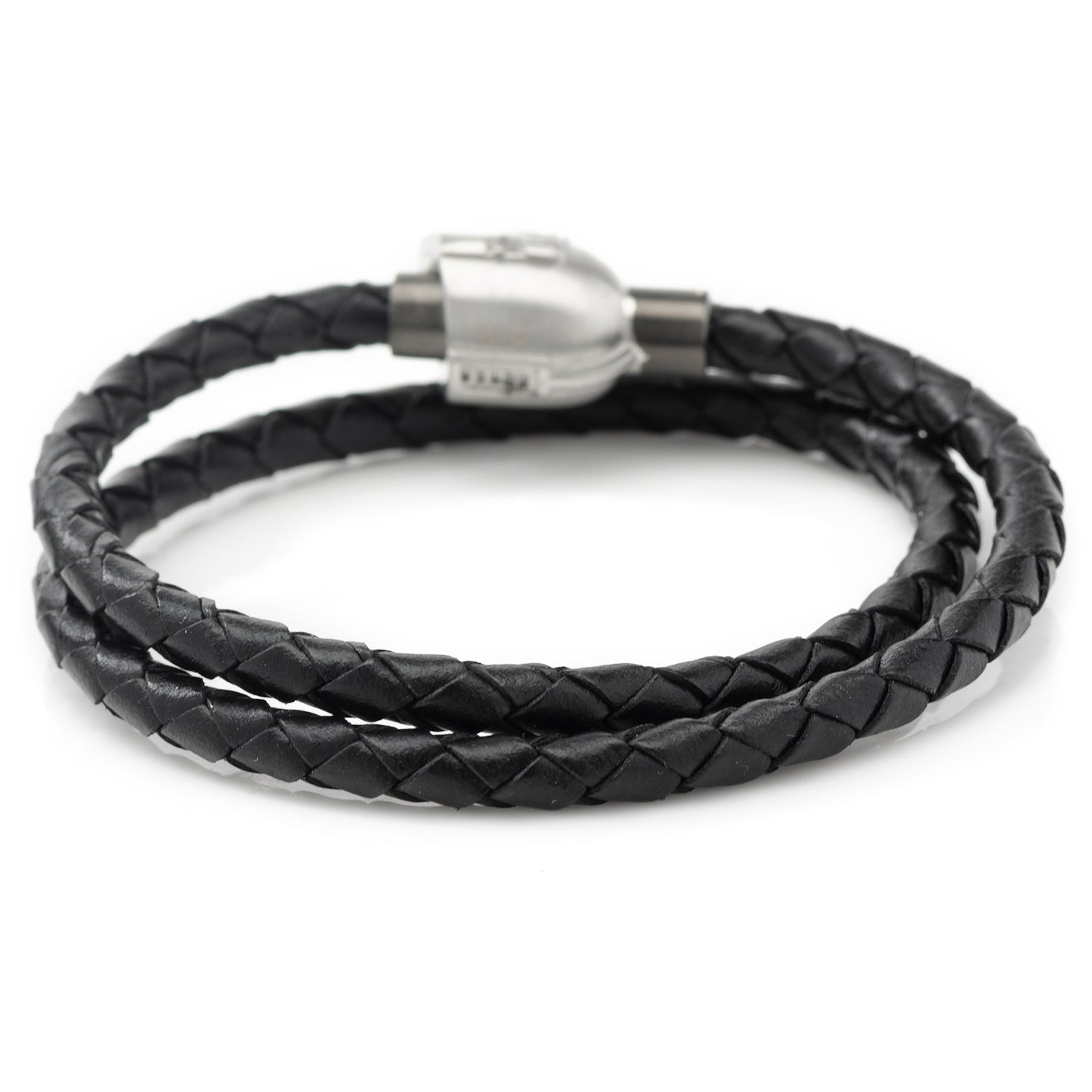Star Wars Mandalorian Double Wrap Stainless Steel Black Bracelet by Cufflinks.com
