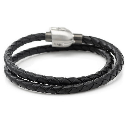Star Wars Mandalorian Double Wrap Stainless Steel Black Bracelet by Cufflinks.com