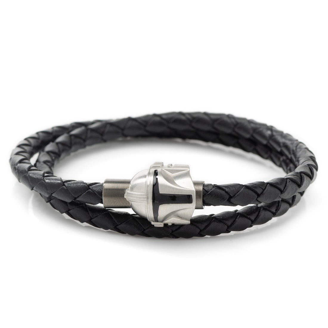 Star Wars Mandalorian Double Wrap Stainless Steel Black Bracelet by Cufflinks.com