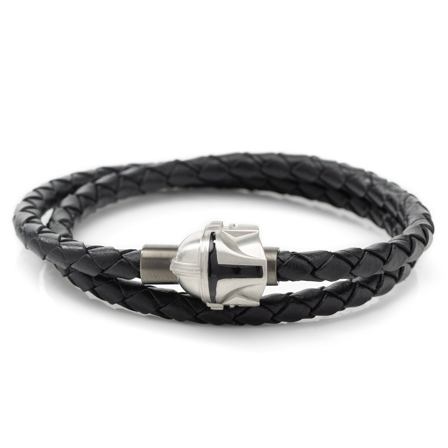 Star Wars Mandalorian Double Wrap Stainless Steel Black Bracelet by Cufflinks.com