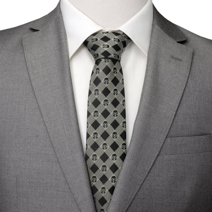 Star Wars Mandalorian Black and Gray Plaid Tie by Cufflinks.com